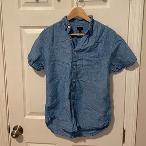 J CREW linen short sleeve dress shirt